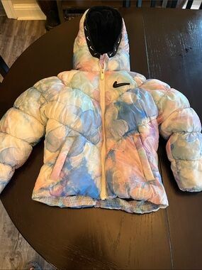 Nike Kids' Pastel Tie-Dye Puffer Jacket with Hood